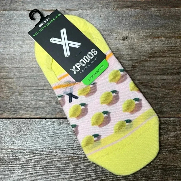 XPOOS  Expressive Anti Slip Lemon Footies Socks - Picture 3 of 7